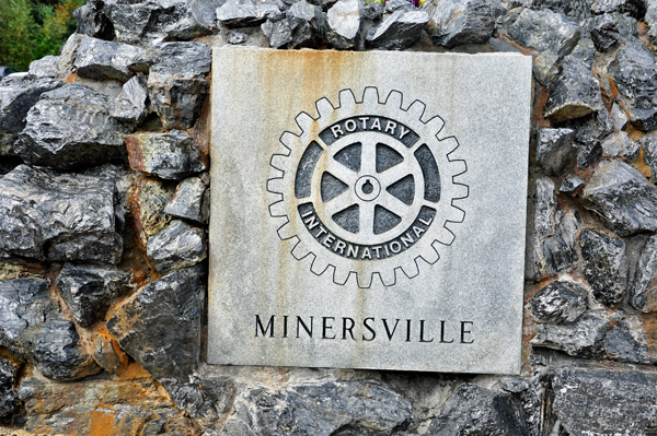 City of Minersville rotary International Sign