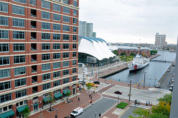 View of the Inner Harbor in Baltimore, Maryland