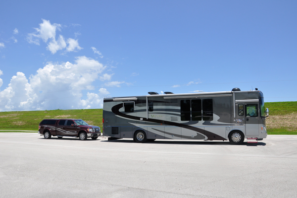 The RV and toad of the two RV Gypsies