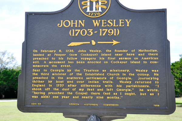 sign about John Wesley