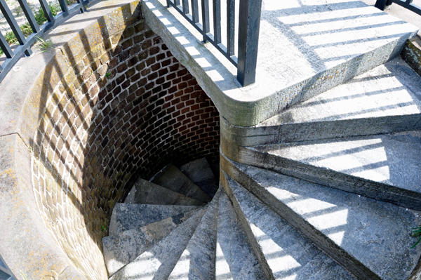 a sprial staircase