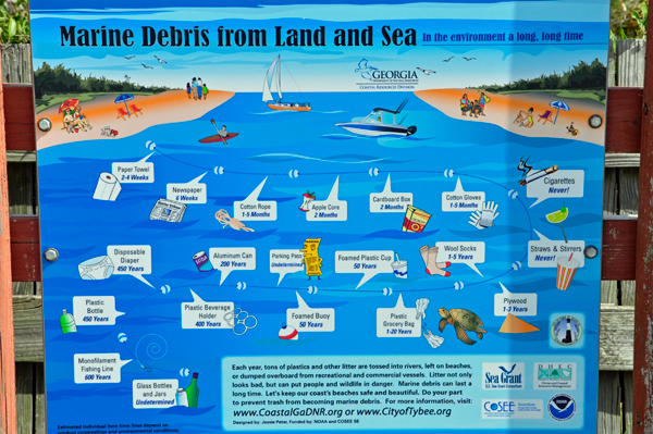 sign about Marine debris