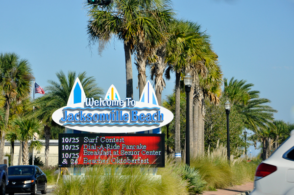 welcome to Jacksonville Beach sign