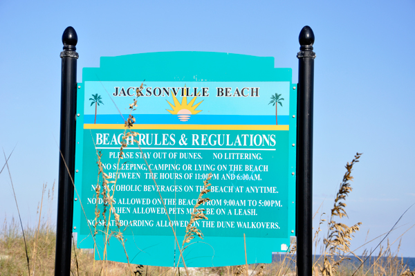 Jacksonville Beach rules