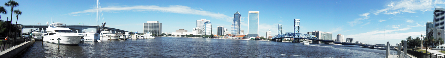 parorama view from The Jacksonville Landing 