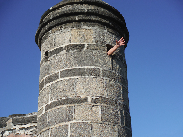 Karen's hand and the tower