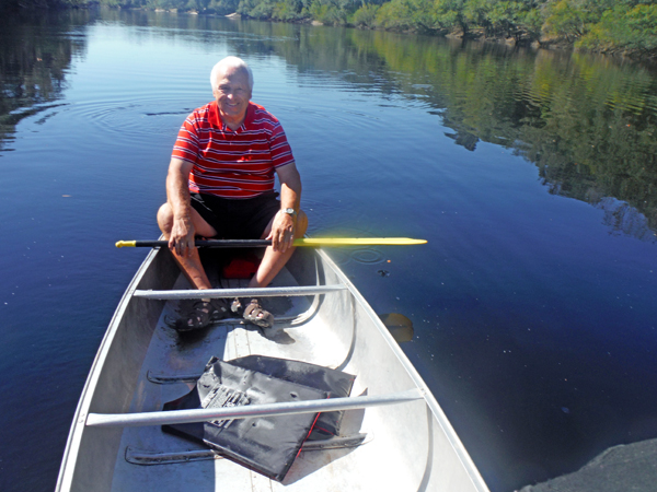 Lee Duquette in the canoe