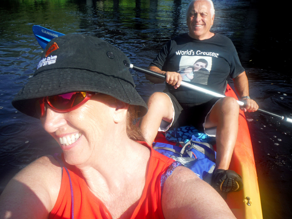 the two RV Gypsies in the kayak on Peace River