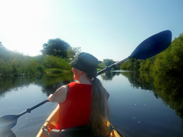 Karen Duquette kayaking Peace River