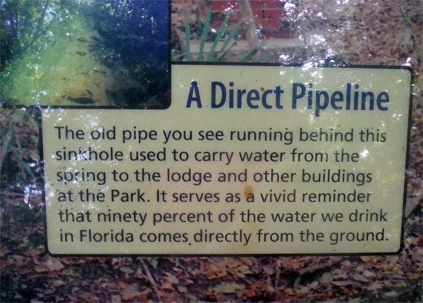 pipeline in a sinkhole