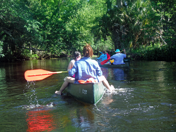 the girls in their canoe