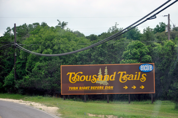 Thousand Trails sign