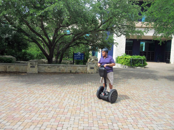 Lee on his Segway