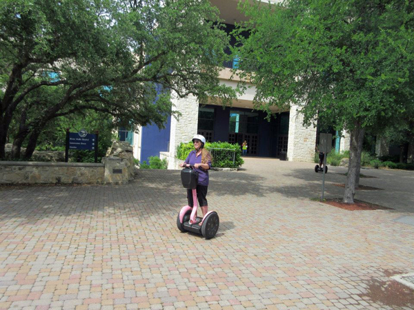 Karen enjoying the Segway