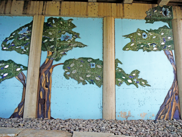 decorated side of a bridge