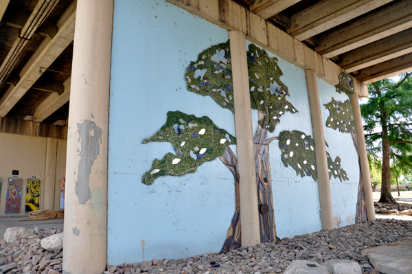 decorated side of a bridge