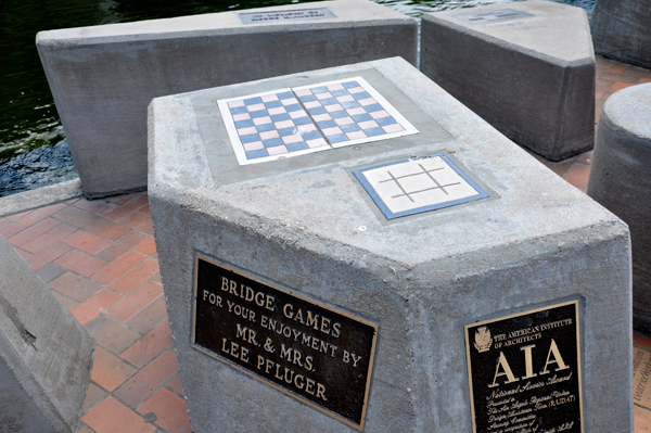 game boards on the low bridge