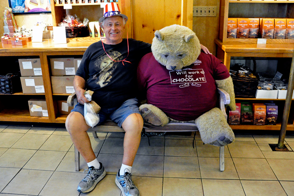 Lee Duquette and a big fat teddy bear