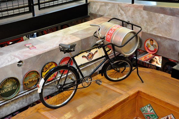 bicycle with big beer barrel