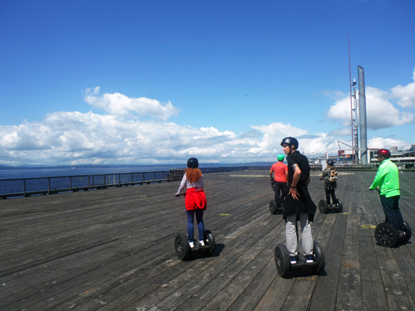 Segways on the boardwalk