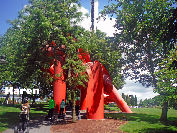 Karen Duquette and art at the Seattle Center