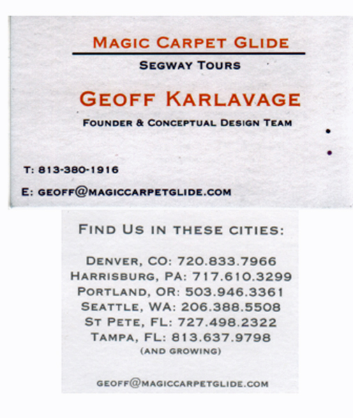 Geoff Karlavage's business card