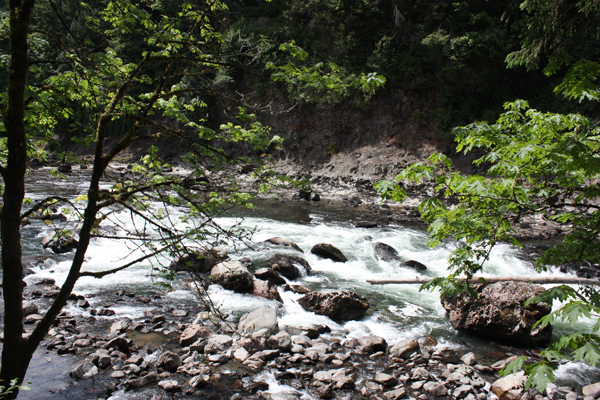 The narrow, but raging river