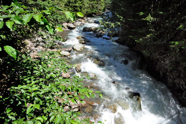 steam from the waterfall