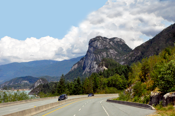 big rock by road