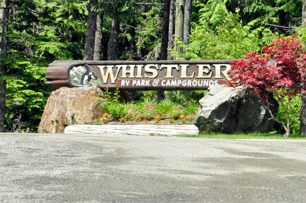 Whistler RV Park sign