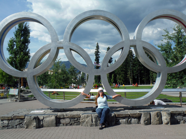 Karen Duquette and the Olympic rings