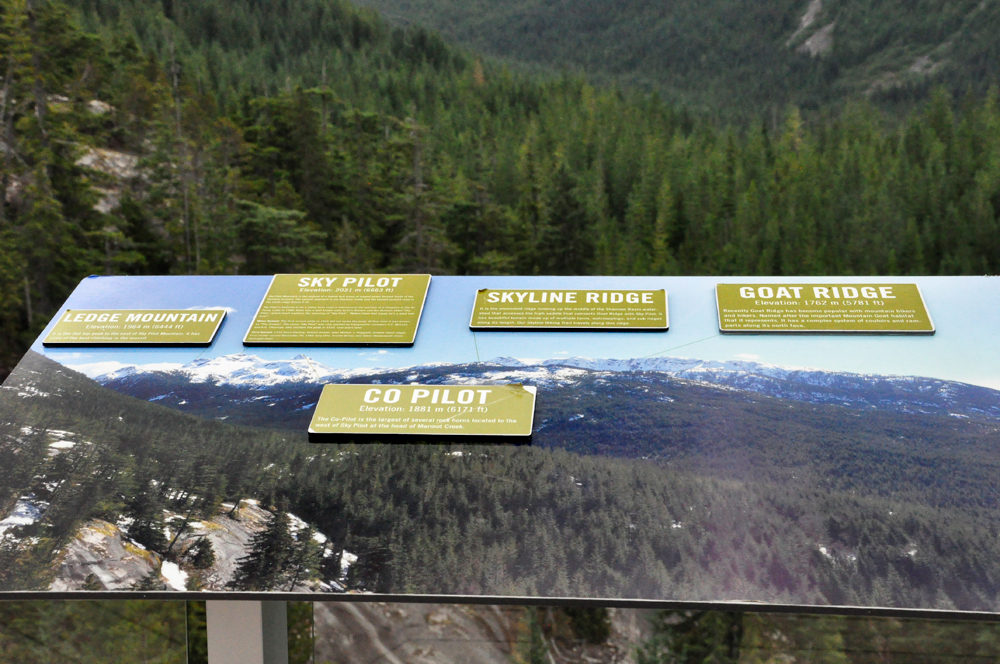 sign defining mountains in the skyline