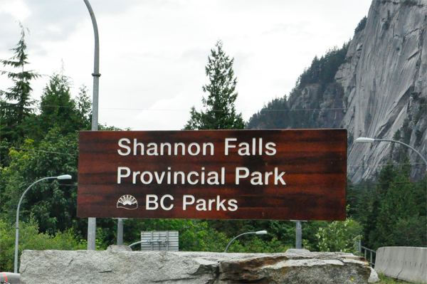 sign: Shannon Falls Provincial Park