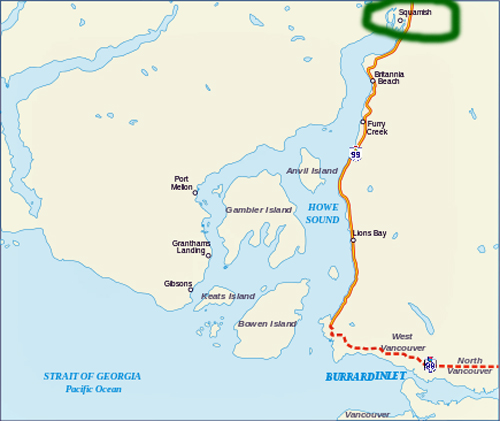 Howe Sound map