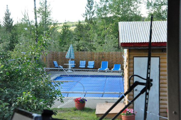 the closed, covered-up pool