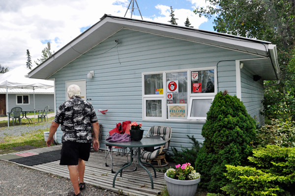 Lee Duquette entering the campground office