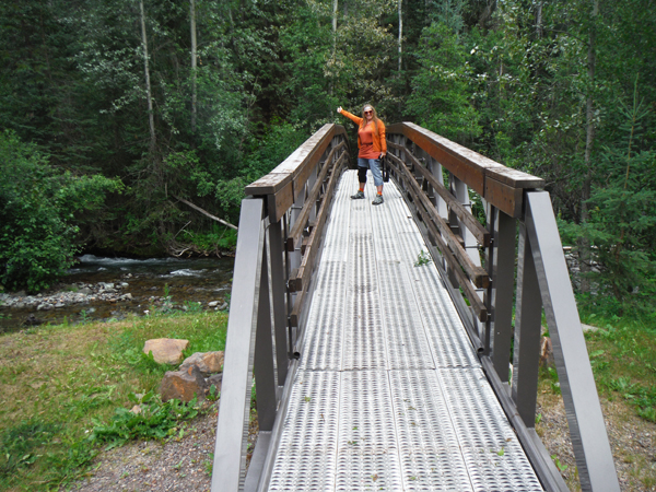 Karen Duquette on the bridge