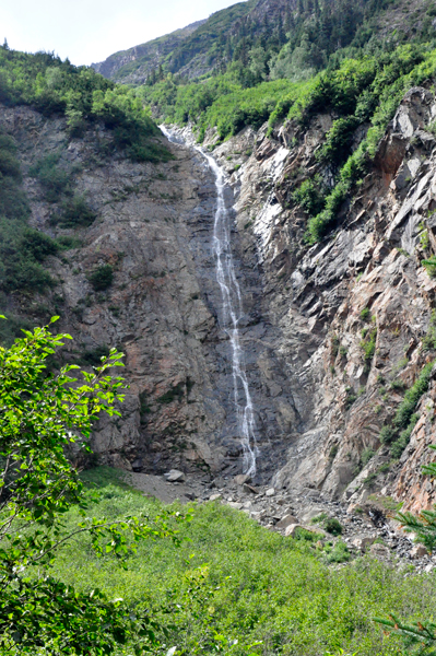 the smaller waterfall