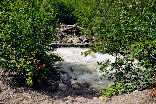 the raging creek.