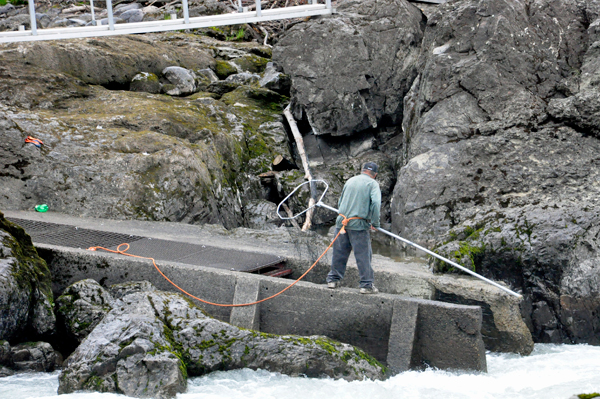 People fishing here must be secured via a rope