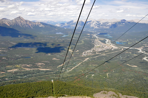 riding the tram down the mountain