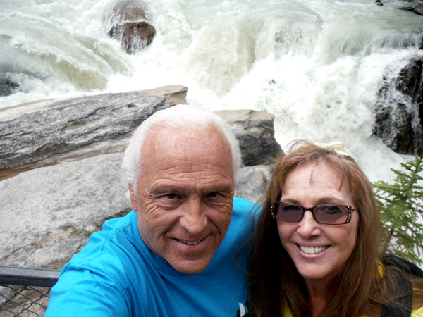 the two RV Gypsies at Sunwapta Falls 2015