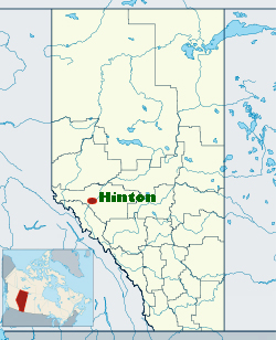 map showing location of Hinton