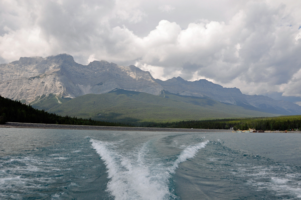 the wake and Lake Minnewanka