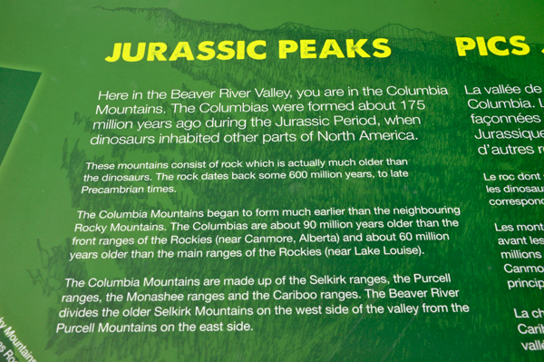 sign about Jurassic Peaks