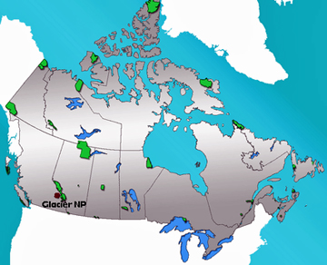 map showing location of Glacier National Park