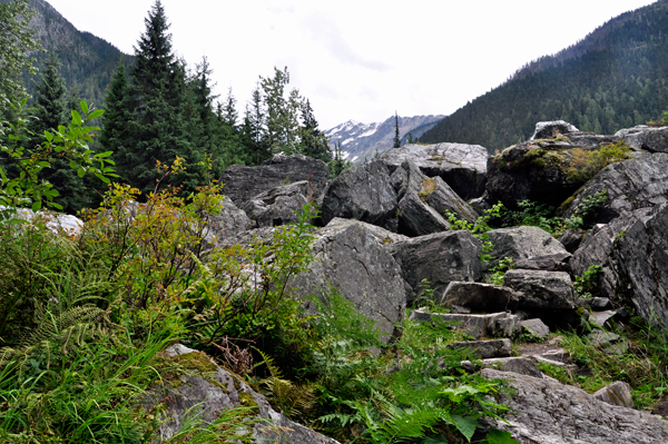 the rock staircase that starts the upper trail
