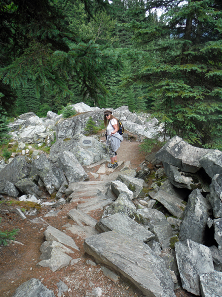 Karen Duquette  on the Rock Garden trail