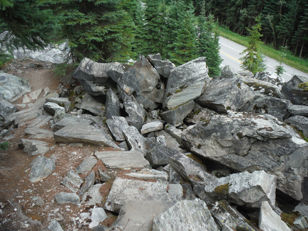 A glimpse of the road below