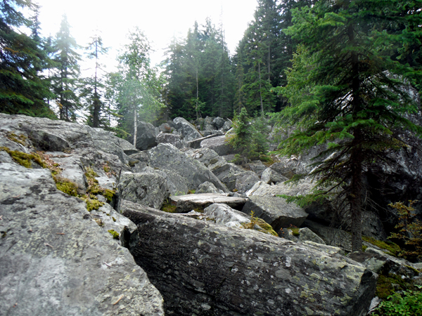 Big boulders on the Rock Garden trail